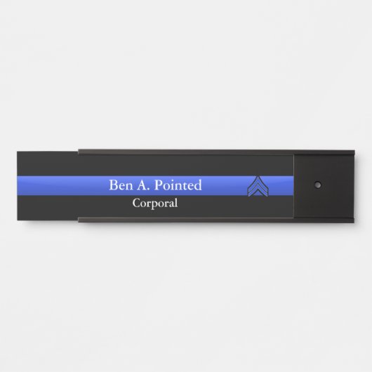 Thin Blue Line - Politie Korporaal Deurteken Deurbordje (Voorkant)