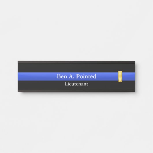 Thin Blue Line - Politie Luitenant Rank Deurteken Deurbordje (Voorkant)