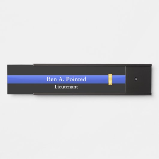 Thin Blue Line - Politie Luitenant Rank Deurteken Deurbordje (Voorkant)
