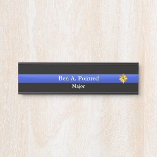 Thin Blue Line - Politie majoor Rank Deurbord Deurbordje