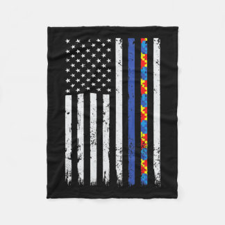 Thin Blue Line Politie Ondersteuning Autisme 4 jul Fleece Deken