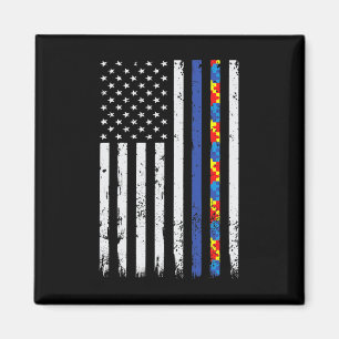 Thin Blue Line Politie Ondersteuning Autisme 4 jul Magneet