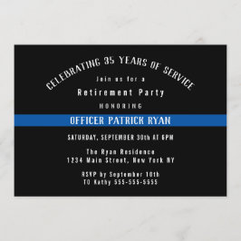 Thin Blue Line Politie Vlag Pensioen Partij Kaart