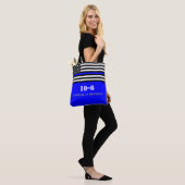[Thin Blue Line} Politieagent 10-6 Code Boodschapp Tote Bag (Op model)