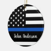 Thin Blue Line - Politieagent - Amerikaanse vlag Keramisch Ornament (Links)