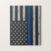 Thin Blue Line - Politieagent - Amerikaanse vlag Legpuzzel (Verticaal)