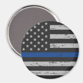 Thin Blue Line - Politieagent - Amerikaanse vlag Magneet (Voorkant / Achterkant)