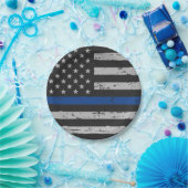 Thin Blue Line - Politieagent - Amerikaanse vlag Papieren Bordje (Feest)
