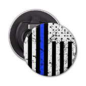 Thin Blue Line - Politieagent - flesopening Button Flesopener (Voorkant)