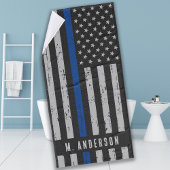 Thin Blue Line - Politieagent - K9 Politiehond Badhanddoek