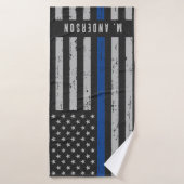 Thin Blue Line - Politieagent - K9 Politiehond Badhanddoek (Badhanddoek)