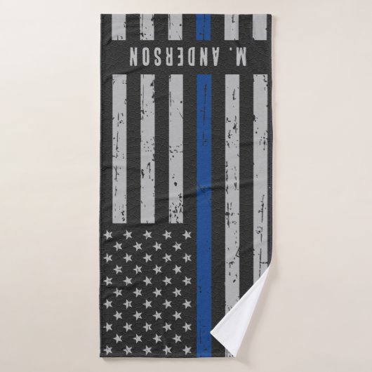 Thin Blue Line - Politieagent - K9 Politiehond Badhanddoek (Badhanddoek)