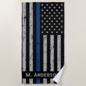 Thin Blue Line - Politieagent - K9 Politiehond Strandlaken (Voorkant)