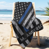 Thin Blue Line - Politieagent - K9 Politiehond Strandlaken