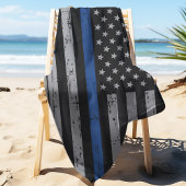 Thin Blue Line - Politieagent - K9 Politiehond Strandlaken