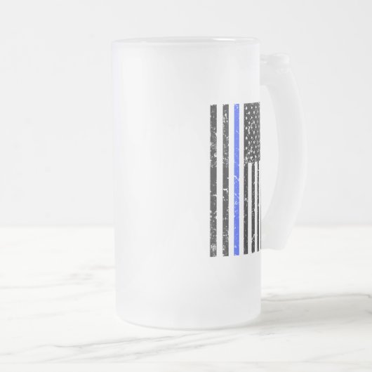 Thin Blue Line - Politieagent - Mok bier (Voorkant rechts)