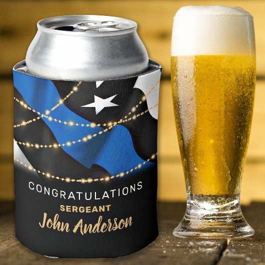 Thin Blue line politieagent Retirement Party Blikjeskoeler