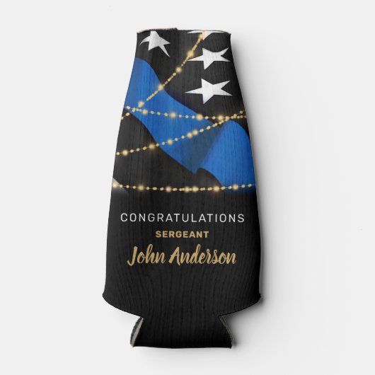 Thin Blue line politieagent Retirement Party Flesjeskoeler (Voorkant)