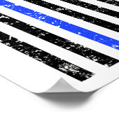 Thin Blue Line - Politieagent - Vlag Poster (Hoek)