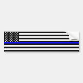 Thin blue line politieondersteuning bumpersticker (Voorkant)