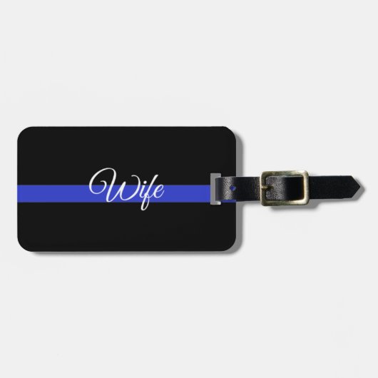 Thin Blue Line: Politievrouw Bagagelabel (Voorkant horizontaal)