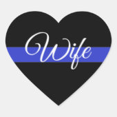 Thin Blue Line: Politievrouw Hart Sticker (Voorkant)