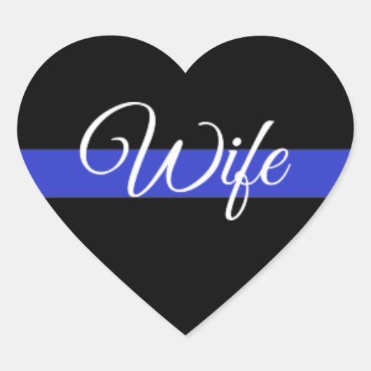 Thin Blue Line: Politievrouw Hart Sticker (Voorkant)