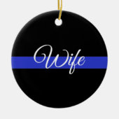 Thin Blue Line: Politievrouw Keramisch Ornament (Voorkant)