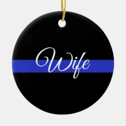 Thin Blue Line: Politievrouw Keramisch Ornament (Voorkant)