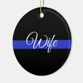 Thin Blue Line: Politievrouw Keramisch Ornament (Links)