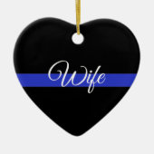 Thin Blue Line: Politievrouw Keramisch Ornament (Voorkant)