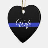 Thin Blue Line: Politievrouw Keramisch Ornament (Links)