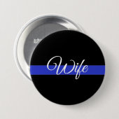Thin Blue Line: Politievrouw Ronde Button 7,6 Cm (Voorkant /achterkant)