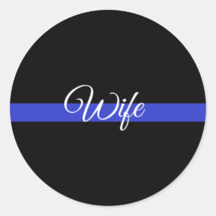 Thin Blue Line: Politievrouw Ronde Sticker