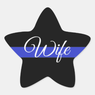 Thin Blue Line: Politievrouw Ster Sticker