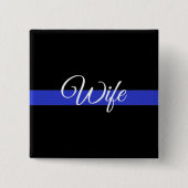 Thin Blue Line: Politievrouw Vierkante Button 5,1 Cm (Voorkant)
