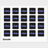 Thin Blue Line: Politievrouw Vierkante Sticker (Vel)