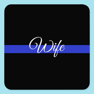 Thin Blue Line: Politievrouw Vierkante Sticker
