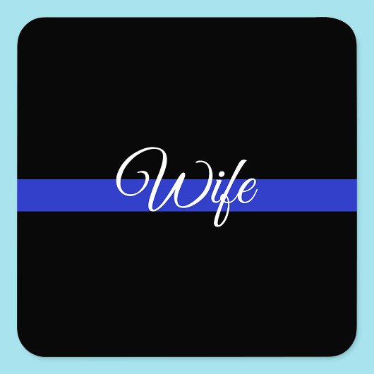 Thin Blue Line: Politievrouw Vierkante Sticker