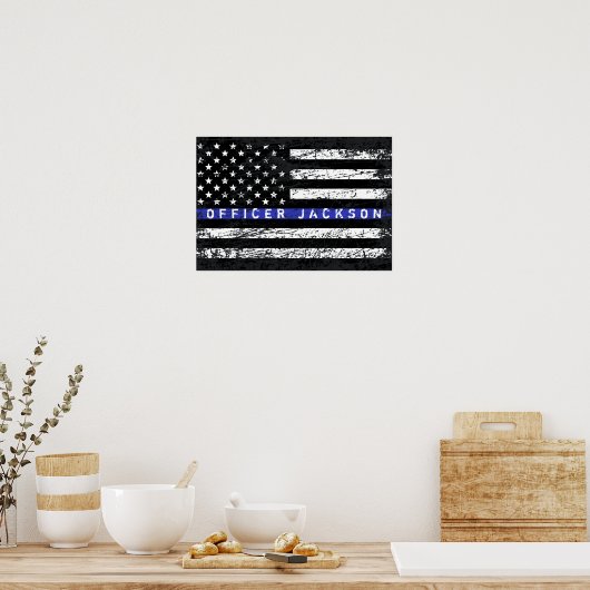 Thin Blue Line Poster (Keuken)