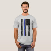 Thin Blue Line - Respect en Mannen shirt (Voorkant volledig)