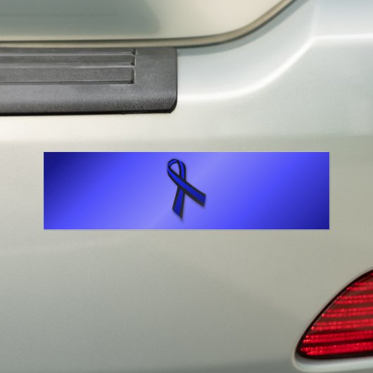 Thin Blue Line Ribbon Bumpersticker (Op auto)