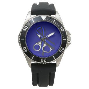 Thin Blue Line Ribbon Handboffs Horloge
