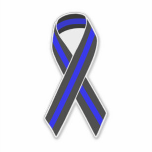 Thin Blue Line Ribbon Sticker