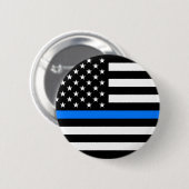 "THIN BLUE LINE" RONDE BUTTON 5,7 CM (Voorkant /achterkant)