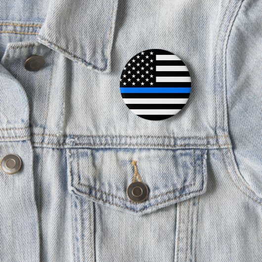"THIN BLUE LINE" RONDE BUTTON 5,7 CM (In situ)
