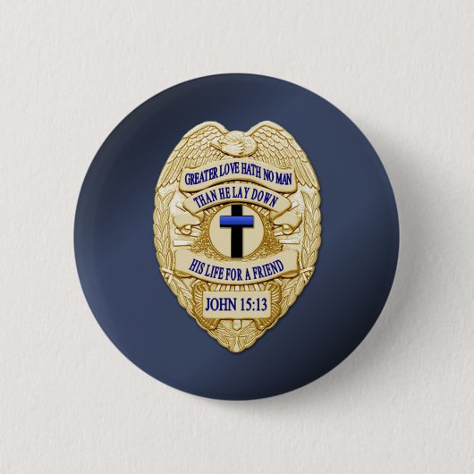 Thin Blue Line Ronde Button 5,7 Cm (Voorkant)