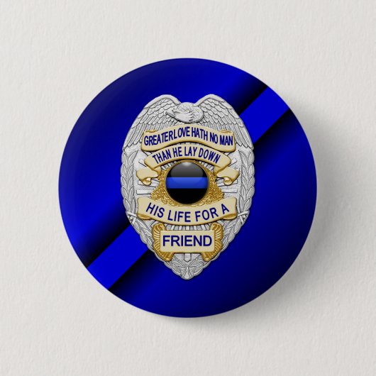 Thin Blue Line Ronde Button 5,7 Cm (Voorkant)