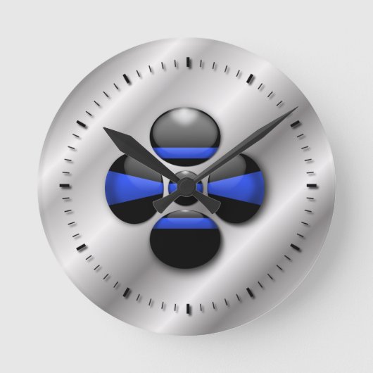 Thin Blue Line Ronde Klok (Voorkant)