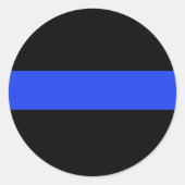 Thin Blue Line Ronde Sticker (Voorkant)